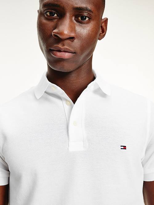 Tommy Hilfiger 1985 Essential Slim Fit Moški Polo Majica Bela | TH049ZPW