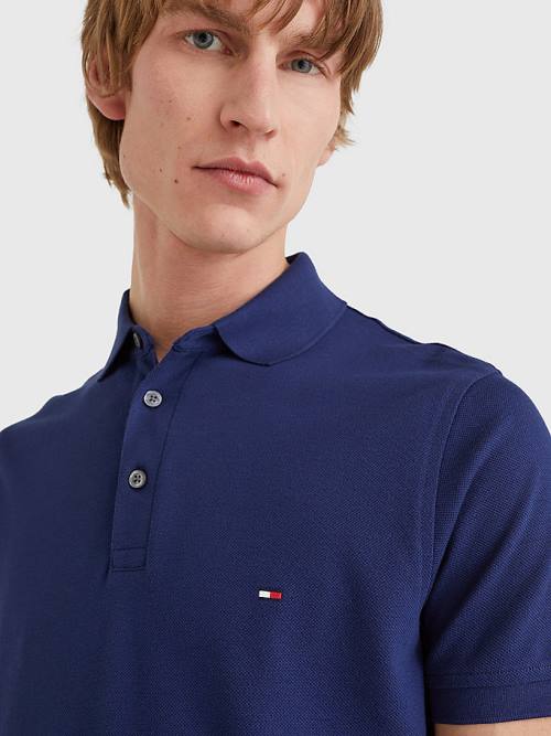 Tommy Hilfiger 1985 Essential Slim Fit Moški Polo Majica Modra | TH072LMJ