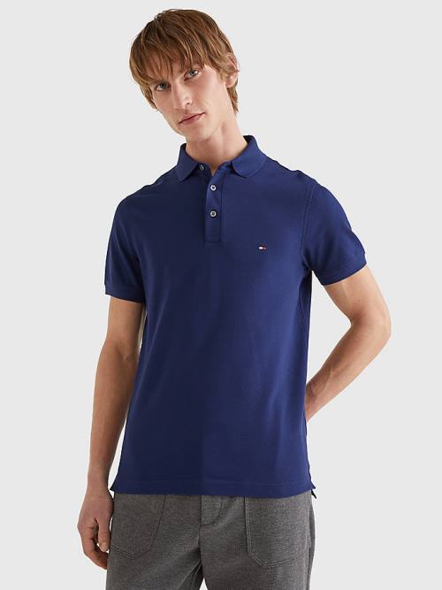 Tommy Hilfiger 1985 Essential Slim Fit Moški Polo Majica Modra | TH072LMJ