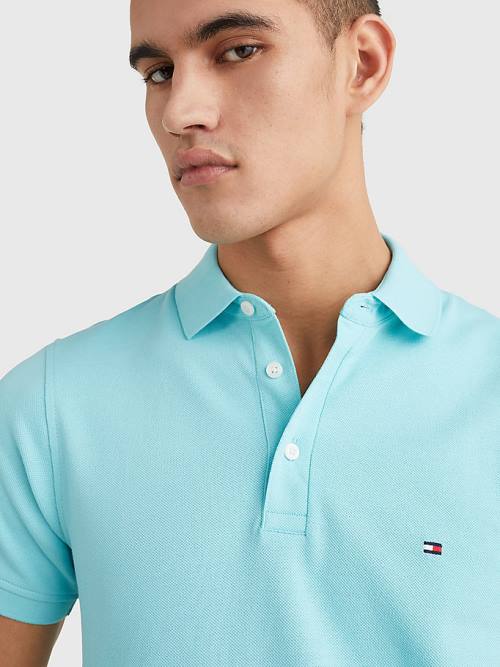 Tommy Hilfiger 1985 Essential Slim Fit Moški Polo Majica Modra | TH257PNG