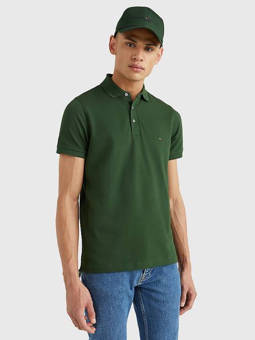 Tommy Hilfiger 1985 Essential Slim Fit Moški Polo Majica Zelena | TH346WPA