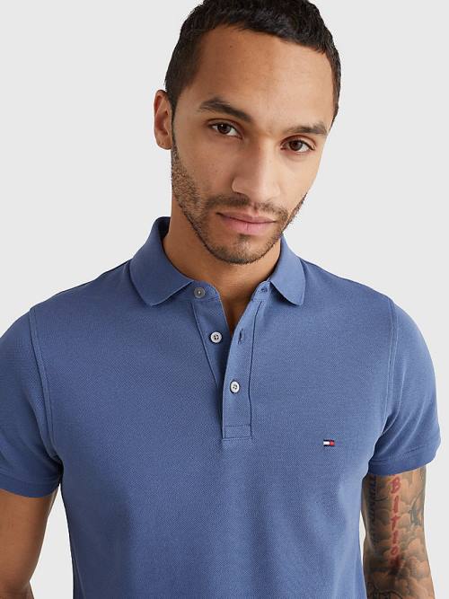 Tommy Hilfiger 1985 Essential Slim Fit Moški Polo Majica Modra | TH395KPN