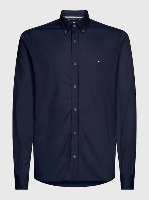 Tommy Hilfiger 1985 Essential Slim Fit Moški Srajce Modra | TH397JXW