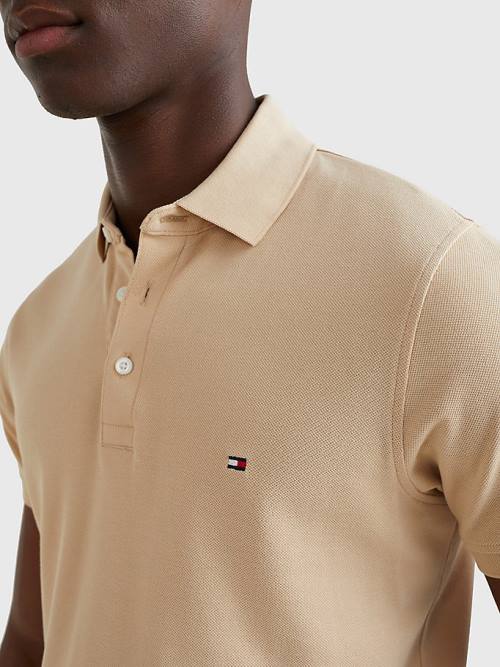 Tommy Hilfiger 1985 Essential Slim Fit Moški Polo Majica Bež | TH819VGO