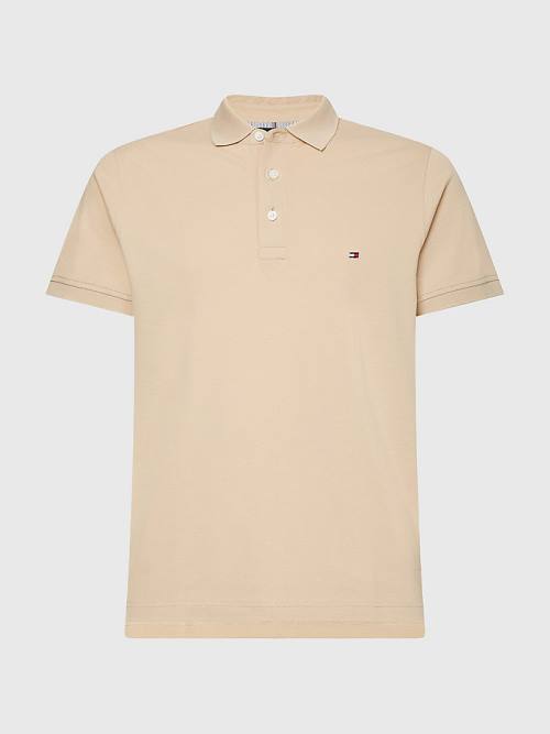 Tommy Hilfiger 1985 Essential Slim Fit Moški Polo Majica Bež | TH819VGO