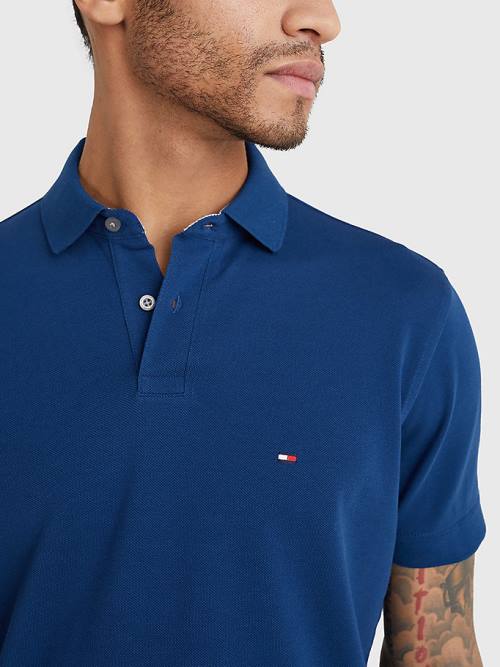 Tommy Hilfiger 1985 Essential TH Flex Moški Polo Majica Modra | TH024PDG