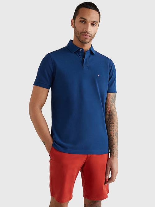 Tommy Hilfiger 1985 Essential TH Flex Moški Polo Majica Modra | TH024PDG