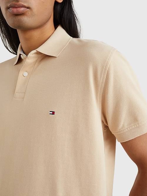 Tommy Hilfiger 1985 Essential TH Flex Moški Polo Majica Bež | TH092DMA