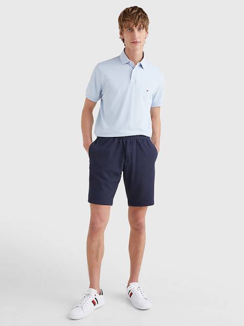 Tommy Hilfiger 1985 Essential TH Flex Moški Polo Majica Modra | TH954PLS