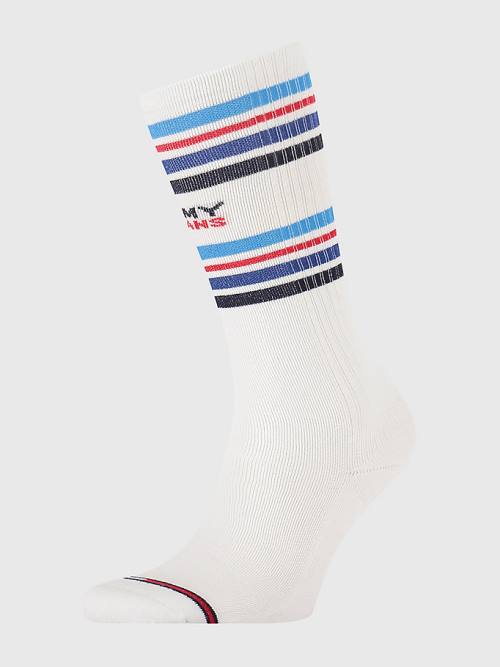 Tommy Hilfiger 1-Pack Stripe Knee High Moški Nogavice Modra | TH147IYX