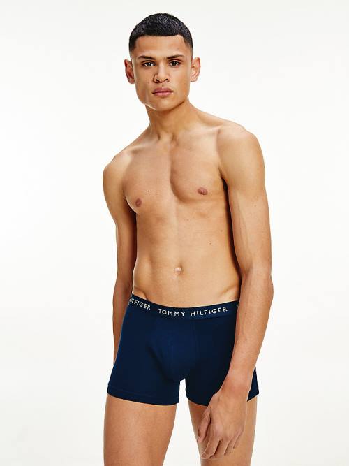 Tommy Hilfiger 3-Pack Logo Waistband Trunks Moški Spodnje Perilo Črna | TH259DMJ