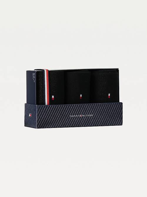 Tommy Hilfiger 3-Pack Sparkle Gift Box Ženske Nogavice Črna | TH693ORM