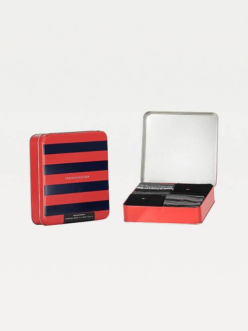 Tommy Hilfiger 4-Pack Gift Box Stripe Moški Nogavice Črna | TH142THV