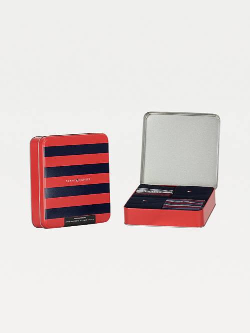 Tommy Hilfiger 4-Pack Gift Box Stripe Moški Nogavice Modra | TH326VNO