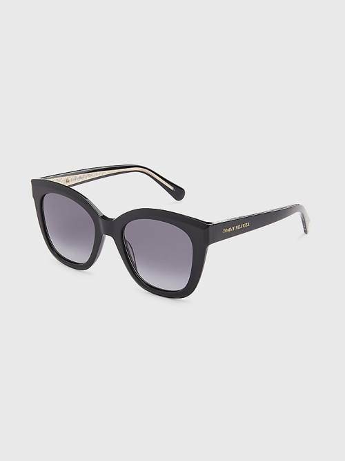 Tommy Hilfiger Acetate Cat-Eye Ženske Sončna Očala Črna | TH541MTQ