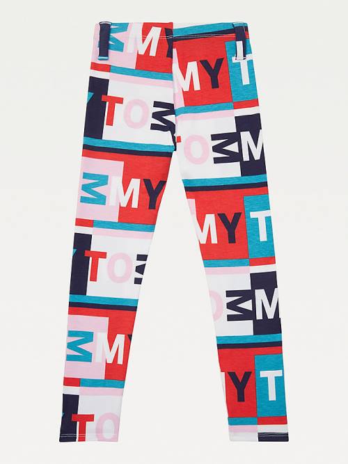 Tommy Hilfiger Adaptive All-Over Logo Print Leggings Dekleta Hlače Multi | TH678KXF