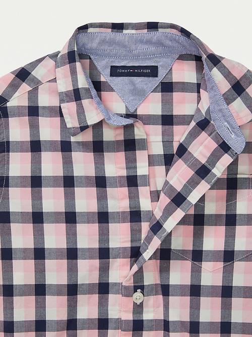 Tommy Hilfiger Adaptive Checked Fantje Srajce Roza | TH371ZLC