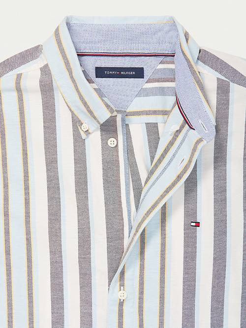 Tommy Hilfiger Adaptive Custom Fit Stripe Moški Srajce Modra | TH679AVK