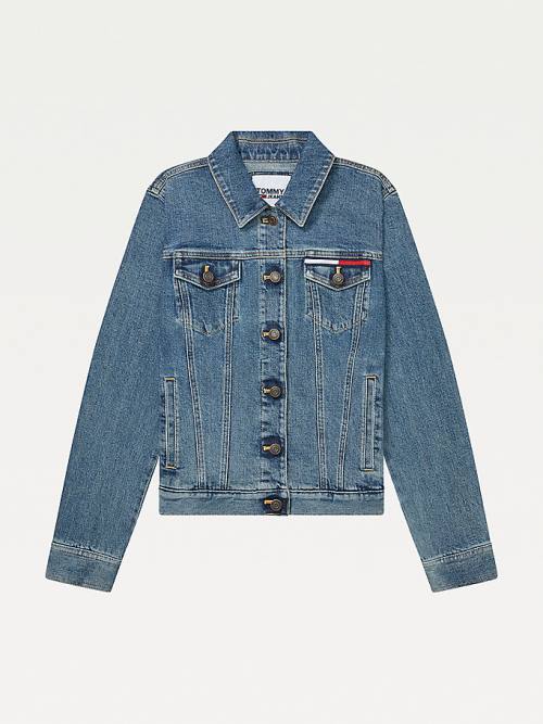 Tommy Hilfiger Adaptive Denim Trucker Ženske Jakne Modra | TH014VQP