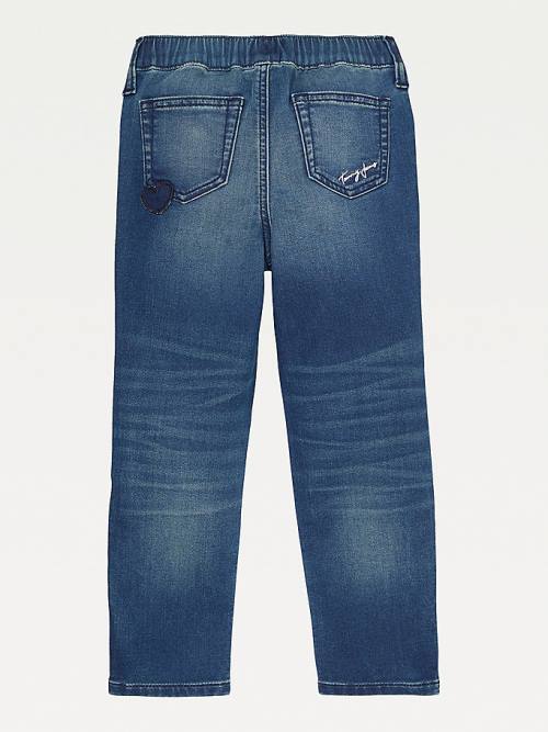 Tommy Hilfiger Adaptive Distressed Denim Joggers Dekleta Kavbojke Modra | TH014UGQ