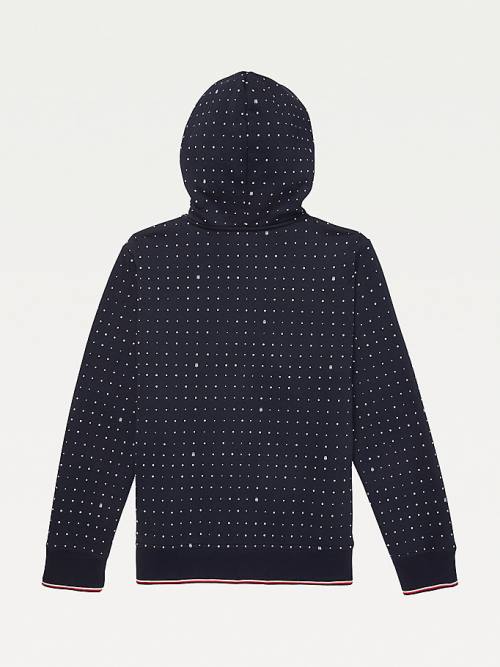 Tommy Hilfiger Adaptive Dot Print Ženske Pulover s kapuco Modra | TH208WNG