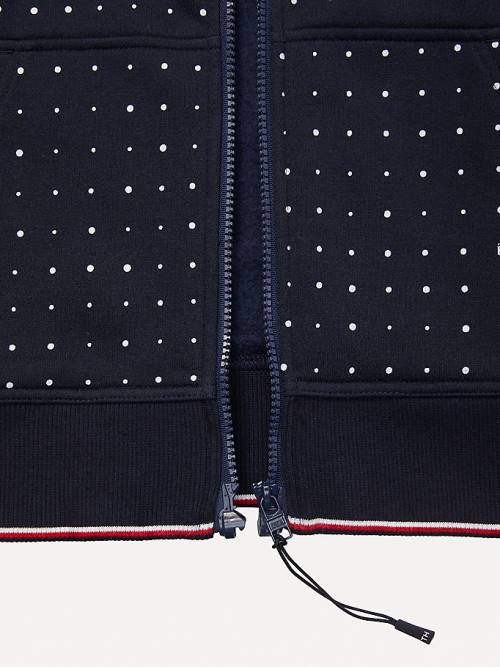 Tommy Hilfiger Adaptive Dot Print Ženske Pulover s kapuco Modra | TH208WNG