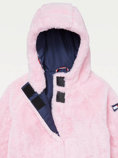 Tommy Hilfiger Adaptive Faux Fur Hooded Dekleta Jakne Roza | TH684QED