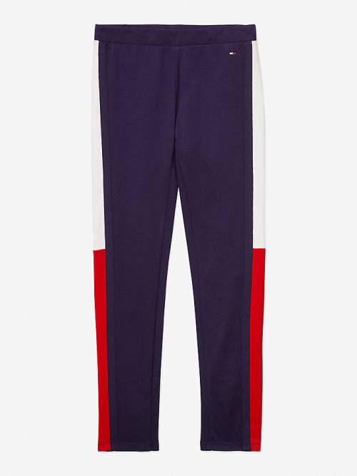 Tommy Hilfiger Adaptive Flag Leggings Dekleta Hlače Modra | TH901DVT