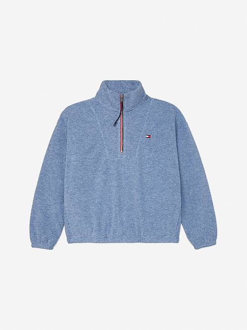 Tommy Hilfiger Adaptive Half Zip Popover Ženske Pulover Modra | TH782SLQ