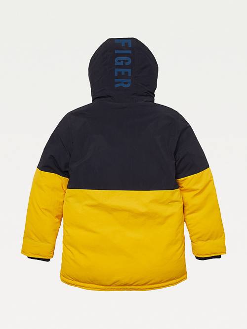 Tommy Hilfiger Adaptive Hooded Colour-Blocked Parka Fantje Jakne Rumena | TH518FPZ