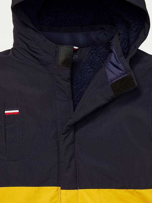 Tommy Hilfiger Adaptive Hooded Colour-Blocked Parka Fantje Jakne Rumena | TH518FPZ