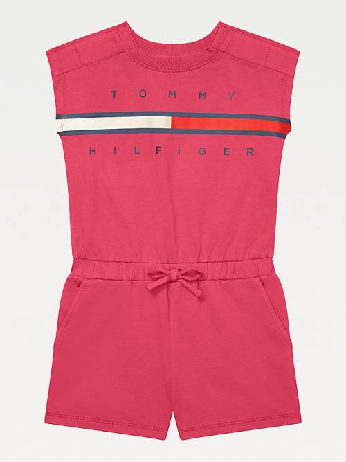 Tommy Hilfiger Adaptive Knit Playsuit Dekleta Obleke Roza | TH492GAF