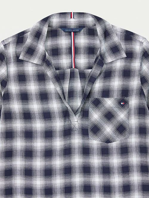 Tommy Hilfiger Adaptive Plaid Popover Ženske Srajce Modra | TH062DFU