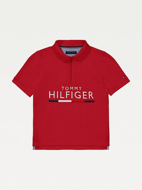 Tommy Hilfiger Adaptive Pure Cotton Polo Fantje Majice Rdeča | TH539ZAJ