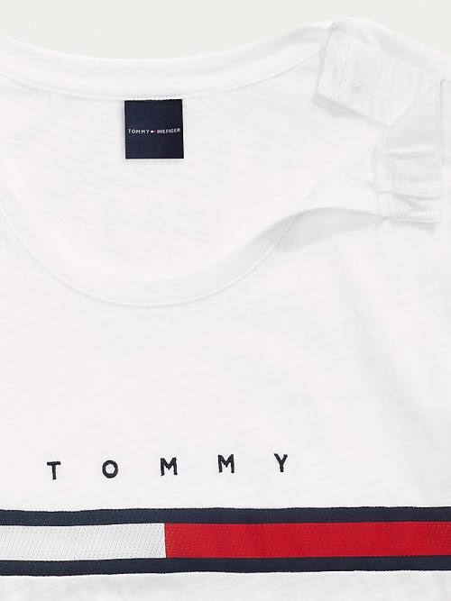 Tommy Hilfiger Adaptive Pure Cotton Ženske Majice Bela | TH316QNU