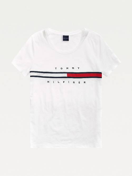 Tommy Hilfiger Adaptive Pure Cotton Ženske Majice Bela | TH316QNU