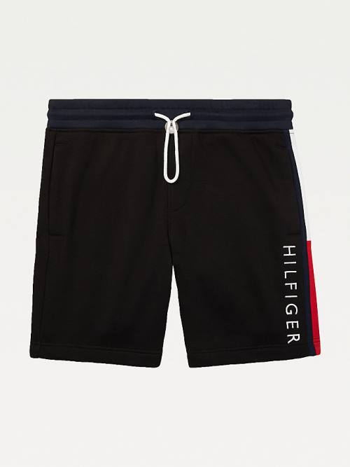 Tommy Hilfiger Adaptive Signature Sweat Moški Kratke Hlače Črna | TH951ZMF