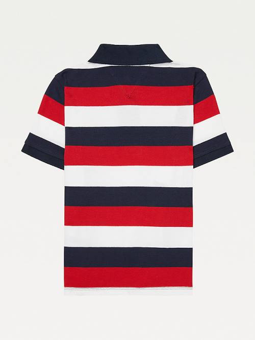 Tommy Hilfiger Adaptive Stripe Polo Fantje Majice Modra | TH570QYF