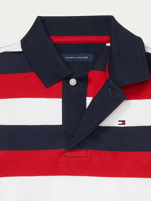 Tommy Hilfiger Adaptive Stripe Polo Fantje Majice Modra | TH570QYF