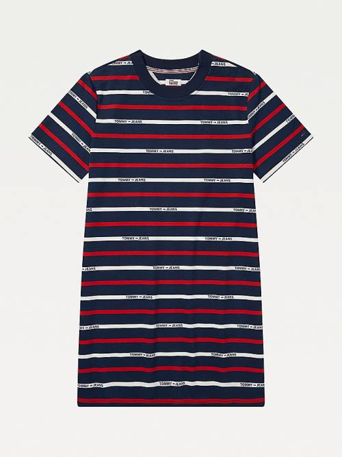 Tommy Hilfiger Adaptive Stripe Print Ženske Obleke Modra | TH412RQY