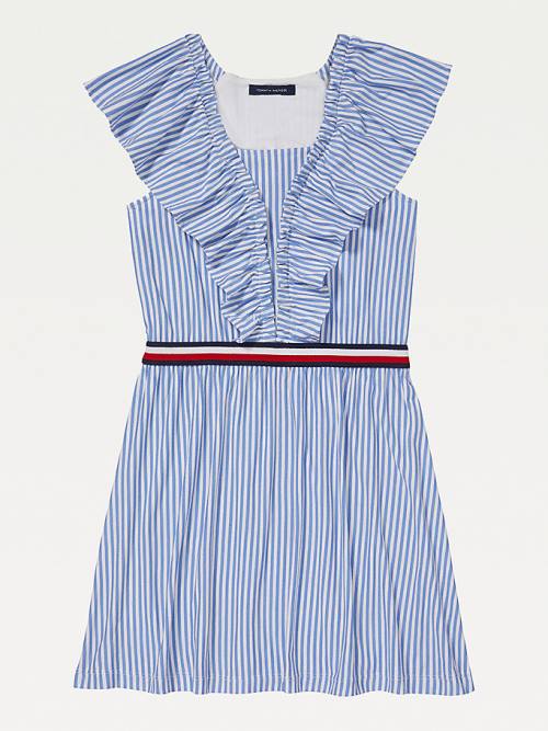 Tommy Hilfiger Adaptive Stripe Sleeveless Dekleta Obleke Modra | TH795NQA