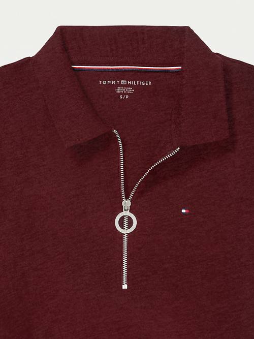 Tommy Hilfiger Adaptive Zipped Slim Fit Ženske Polo Majica Rdeča | TH385ZUS