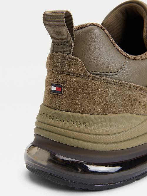 Tommy Hilfiger Air Bubble Premium Leather Moški Superge Kaki | TH894MTO