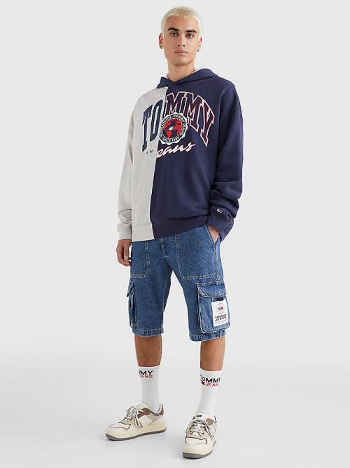 Tommy Hilfiger Archive Organic Cotton Logo Moški Pulover s kapuco Modra | TH563YXN