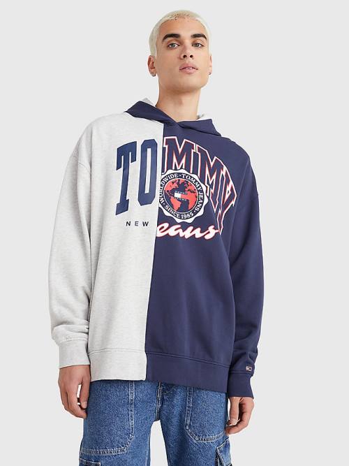 Tommy Hilfiger Archive Organic Cotton Logo Moški Pulover s kapuco Modra | TH563YXN