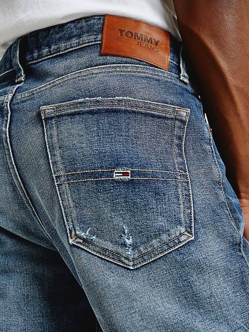 Tommy Hilfiger Austin Slim Tapered Distressed Moški Kavbojke Denim | TH324NXQ