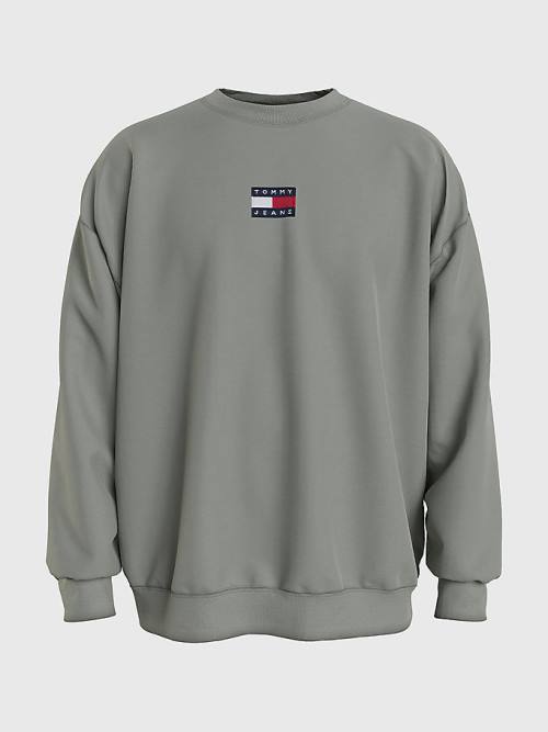 Tommy Hilfiger Badge Crew Neck Moški Pulover Siva | TH019XMY