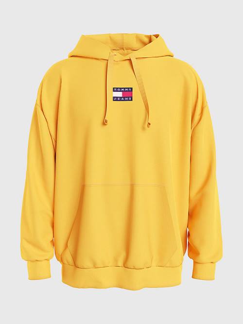 Tommy Hilfiger Badge Organic Cotton Moški Pulover s kapuco Rumena | TH250BFH