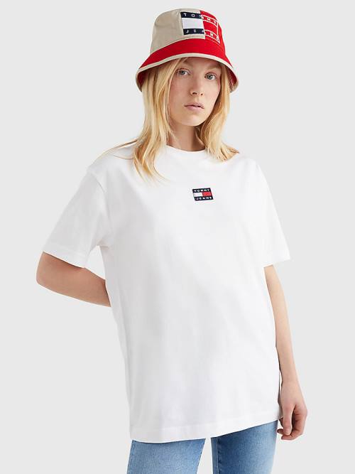 Tommy Hilfiger Badge Oversized Fit Ženske Majice Bela | TH045RFL