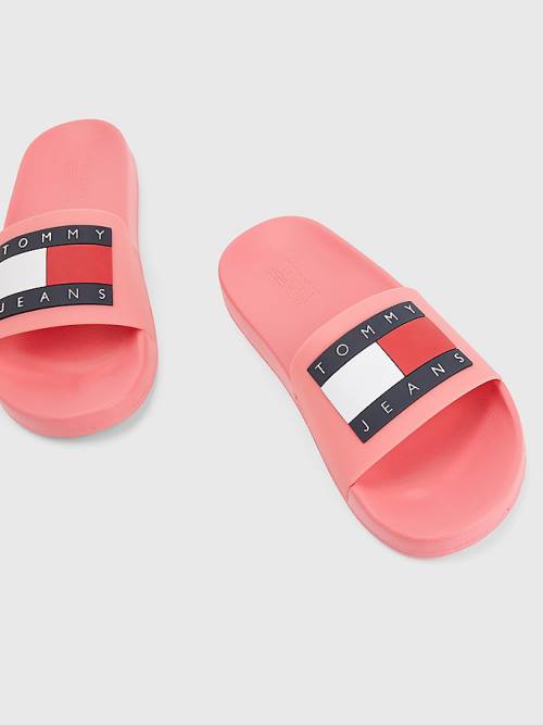 Tommy Hilfiger Badge Slides Ženske Sandali Roza | TH142ZWV